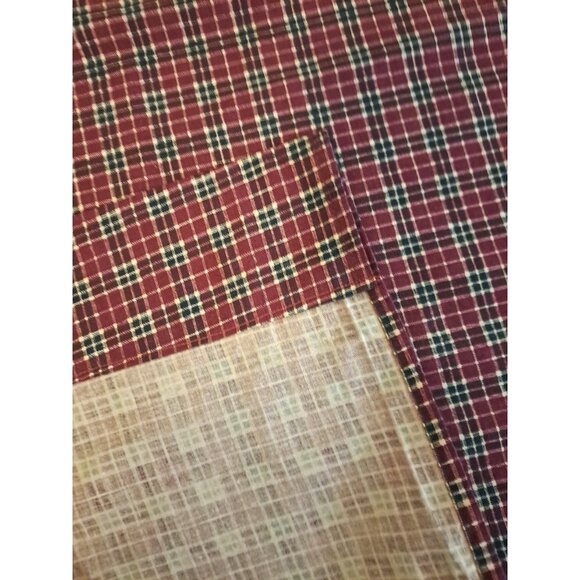 Red Black Plaid Curtain Panels Country Farmhouse Cabin Lodge Rustic 44x30 - Picture 4 of 4